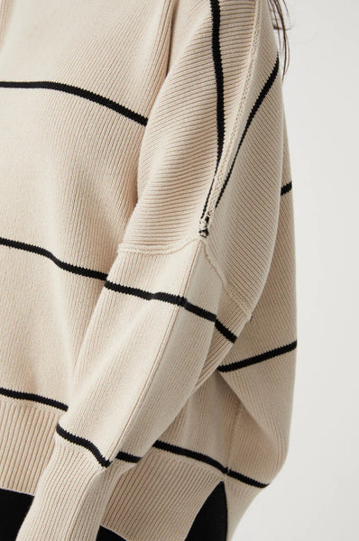 Harper Stripe Sweater SAND & BLACK