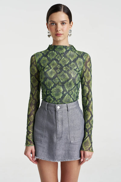 Mesh LS Rouched Skivvy VIPER