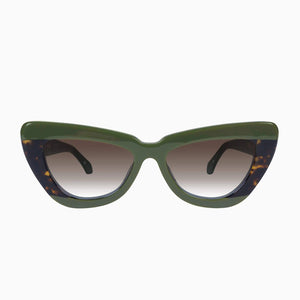 Lafayette ARMY GREEN CLEAR TORT w. GOLD METAL/BLACK LENS