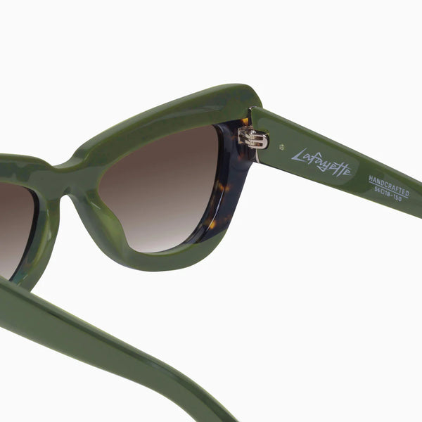 Lafayette ARMY GREEN CLEAR TORT w. GOLD METAL/BLACK LENS
