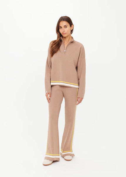 Veneto Carter Knit Zip Top MOCHA