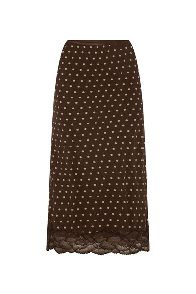 Marina Silk Midi Skirt CACAO SPOT
