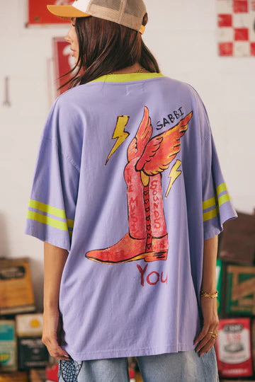 The Born Original Tee CHARTEUSE/LILAC