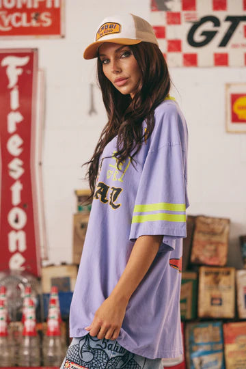 The Born Original Tee CHARTEUSE/LILAC