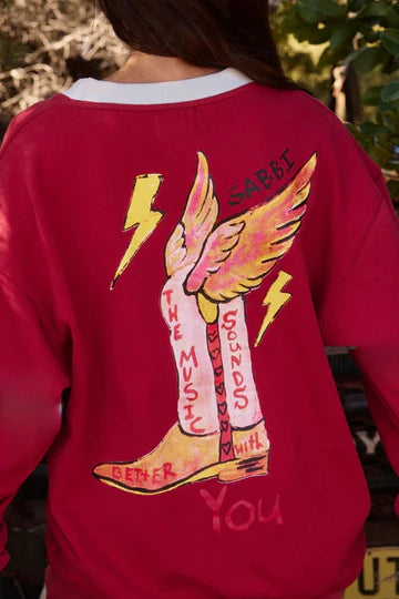 The Born Original V-Neck Diego Jumper MAROON/SKY