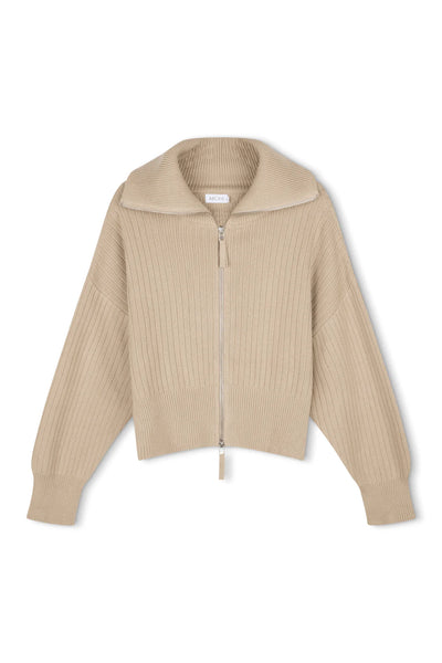 Quincy Zip Sweater TAUPE
