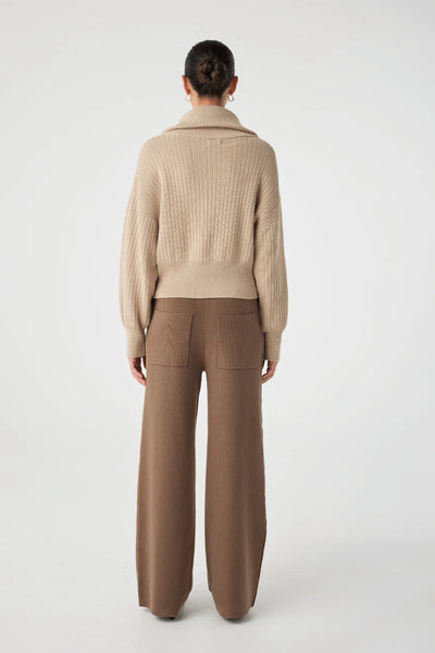 Quincy Zip Sweater TAUPE