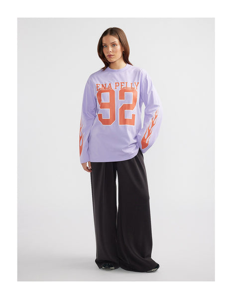 Flame Jersey Long Sleeve Tee PINK