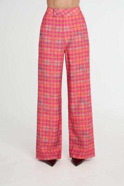 Tippi High Waisted Pant NEON PLAID