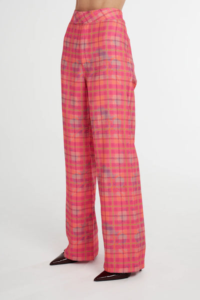 Tippi High Waisted Pant NEON PLAID