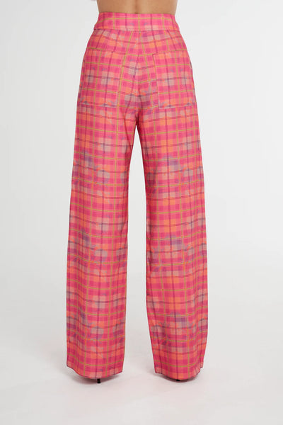 Tippi High Waisted Pant NEON PLAID