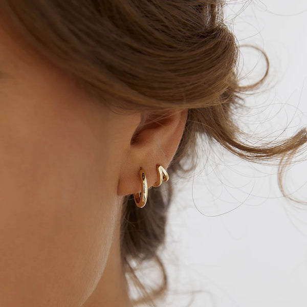 Jett Hoop Earrings 14K GOLD PLATED