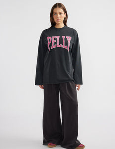 Pink Kara Long Sleeve Top VINTAGE BLACK
