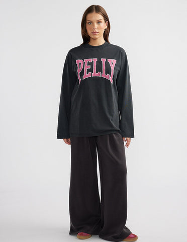 Pink Kara Long Sleeve Top VINTAGE BLACK