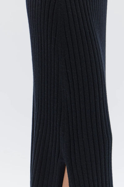 Wool Cashmere Rib Skirt BLACK