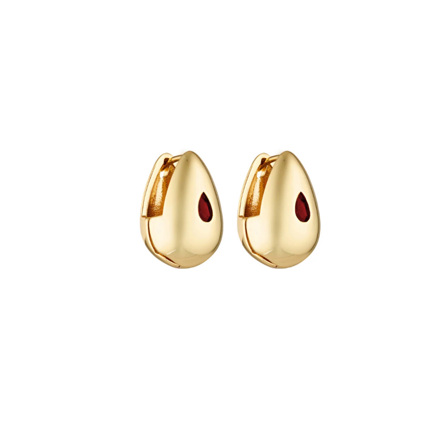 Heritage Huggies GARNET / 18K GOLD VERMEIL