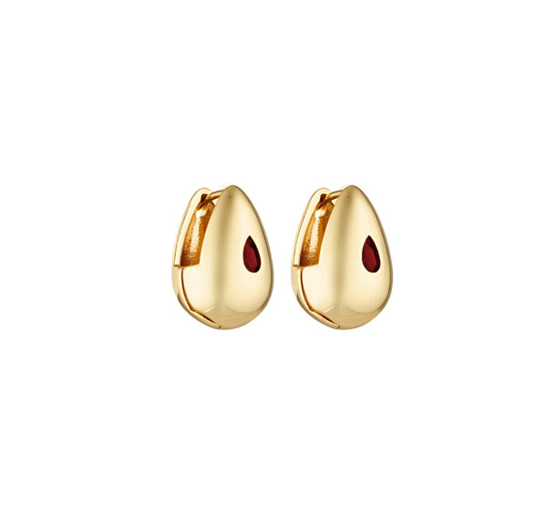 Heritage Huggies GARNET / 18K GOLD VERMEIL