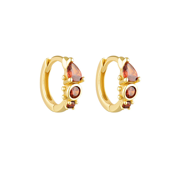 Heirloom Huggies GARNET / 18K GOLD VERMEIL