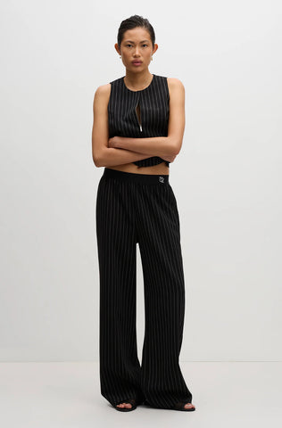 Maeve Pinstripe Pant BLACK