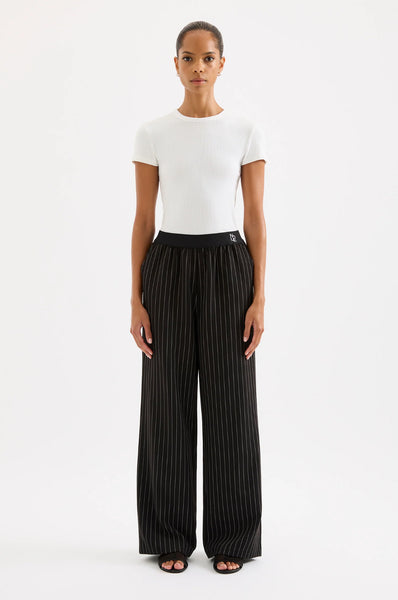 Maeve Pinstripe Pant BLACK