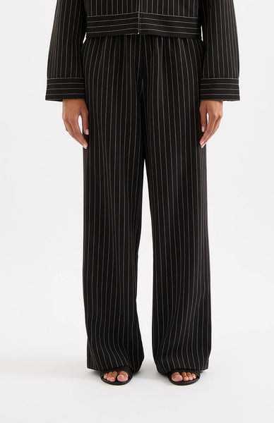 Maeve Pinstripe Pant BLACK