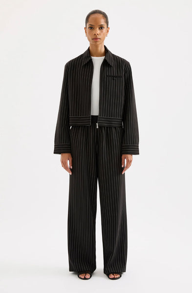 Maeve Pinstripe Pant BLACK