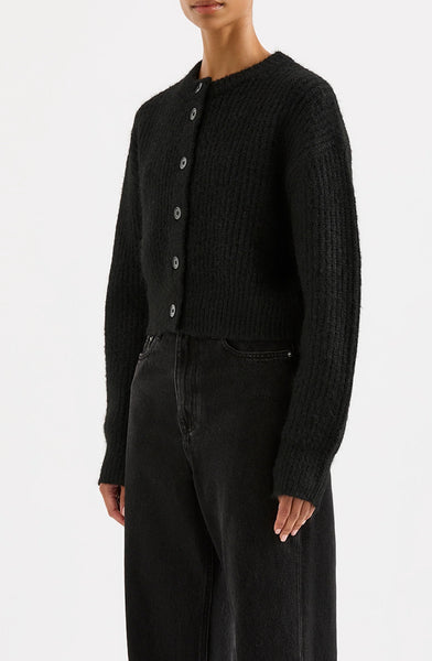 Nixon Cropped Cardigan BLACK
