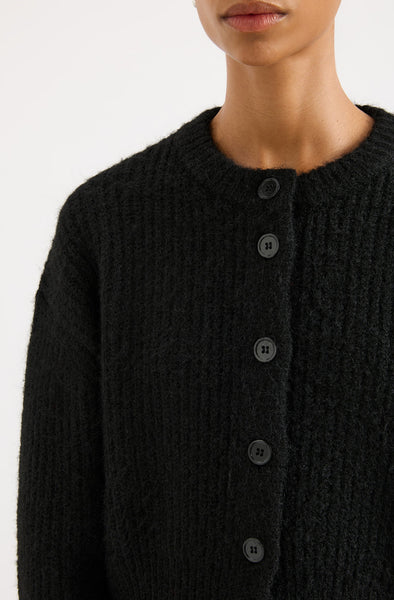Nixon Cropped Cardigan BLACK