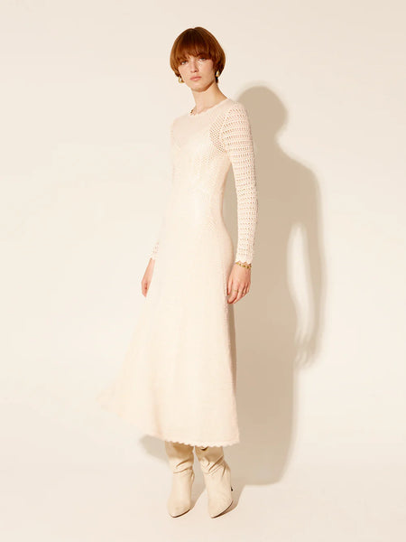 Ingrid Knit Midi Dress CREAM