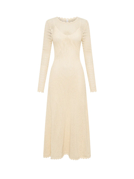 Ingrid Knit Midi Dress CREAM