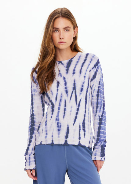 Amana Long Sleeve Knit Top TIE DYE BLUE