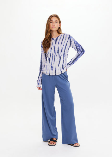 Amana Long Sleeve Knit Top TIE DYE BLUE