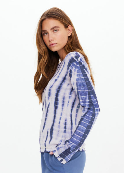Amana Long Sleeve Knit Top TIE DYE BLUE
