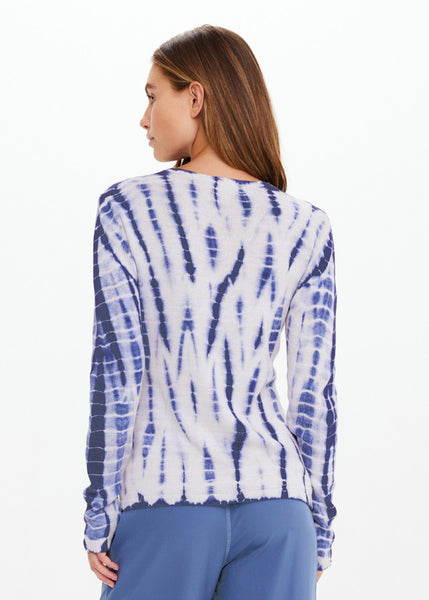 Amana Long Sleeve Knit Top TIE DYE BLUE