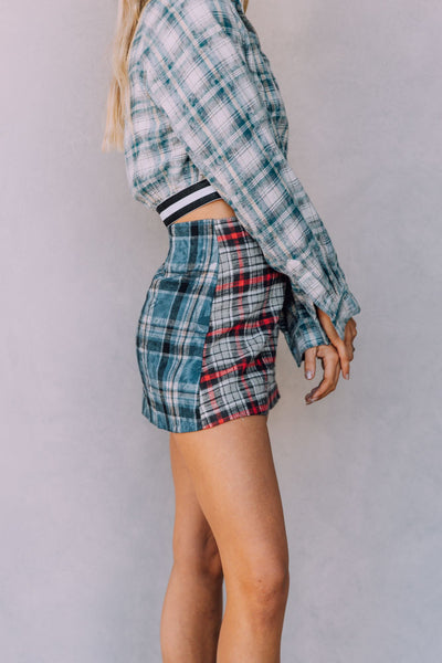 You’re Magic Flannel Skirt RED/GREEN