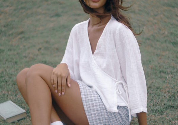 Mia Wrap Top WHITE