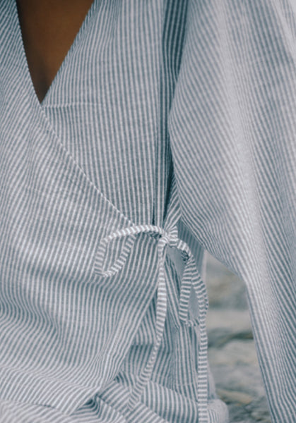 Mia Wrap Top SPIRULINA STRIPE