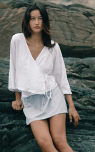 Mia Wrap Top WHITE