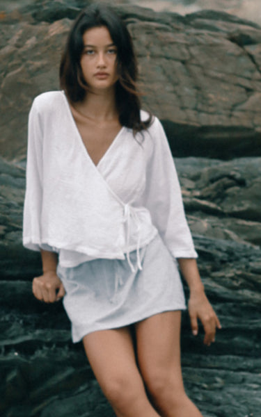 Mia Wrap Top WHITE