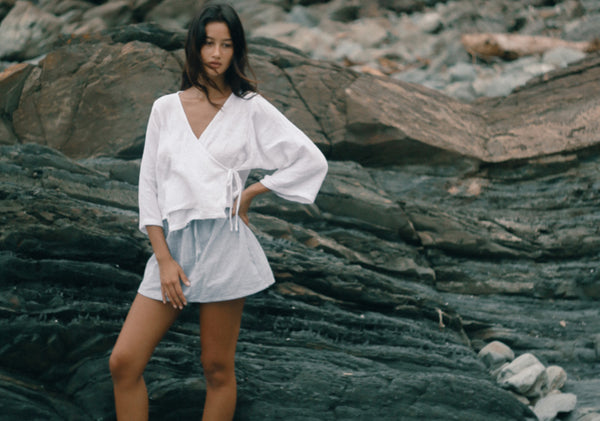 Mia Wrap Top WHITE