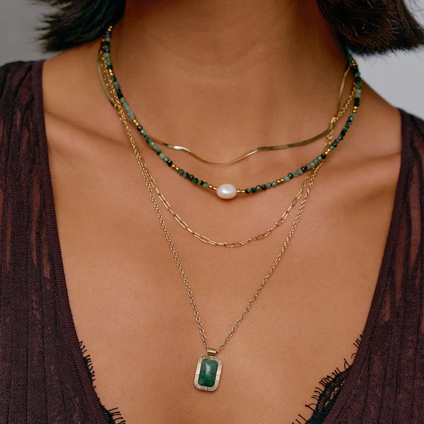 Mila Gemstone Necklace CLINOZOISITE