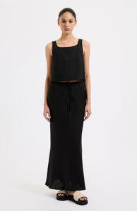 Amani Linen Skirt BLACK