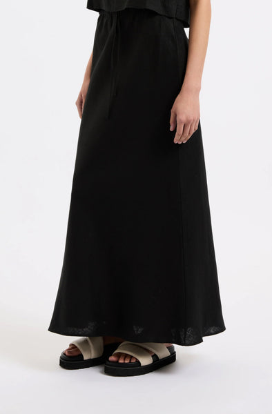 Amani Linen Skirt BLACK