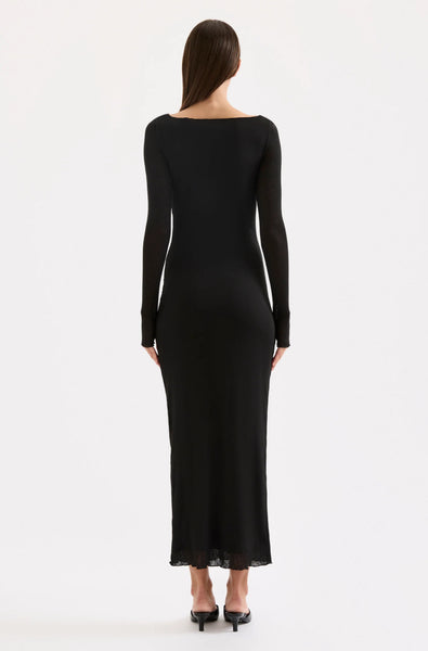 Dalton Mesh Maxi Dress BLACK