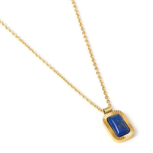 Teo Necklace 14K GOLD PLATED/LAPIS