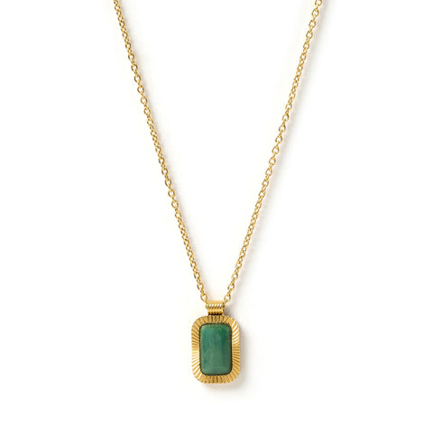 Teo Necklace 14K GOLD PLATED/JADE