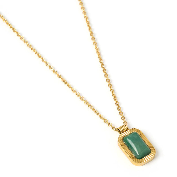 Teo Necklace 14K GOLD PLATED/JADE