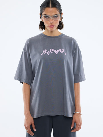 Pelly Spray Heart Tee WASHED GREY