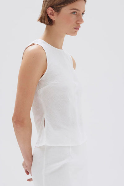 Solis Linen Top WHITE