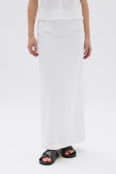 Solis Linen Maxi Skirt WHITE